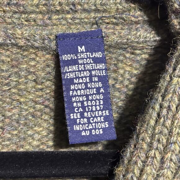 VTG Gap Wool Cardigan Sweater Women’s M Y2K Shetland Cable Knit Academia READ - Picture 4 of 10